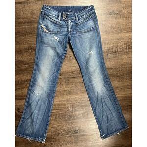 Diesel Industry Women’s Blue Straight Distressed Denim Size 30 Made Italy